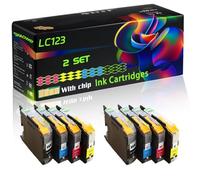 LC123 Compatible for Brother Ink Cartridges with Chip MFC-J4610DW MFC-J470DW MFC-J4710DW MFC-J650DW MFC-J6520DW MFC-J6720DW MFC-J6920DW Printers (2 Set)
