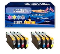 LC123 Ink Cartridges Compatible for Brother DCP-J132W DCP-J152W DCP-J4110DW DCP-J552DW DCP-J752DW MFC-J4410DW Printers (2 Set)