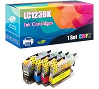 LC123BK Ink Cartridges Compatible with Brother DCP-J4110DW MFC-J4610DW MFC-16720DW DCP-1552DW MFC-J470DW MFC-J6920DW DCP-J752DW MFC-J4710DW Printers (1 Set)