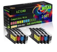 LC1240 Compatible for Brother ink cartridges with Chip DCP-J525W DCP-J725DW DCP-J925DW MFC-J430W MFC-J5910DW Printers (2 Set)