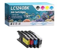 LC1240BK LC1240C LC1240M LC1240Y Ink Cartridges Compatible for Brother DCP-J925W MFC-J6910DW MFC-J5910DW MFC-1825DW Printers, High-Definition Printing Effect with Chip, 500 Pages (1 Set)