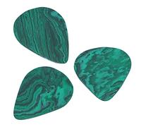 LC15 Heart-Shaped Malachite Guitar Picks - Set of 3, Universal Guitar Accessories, for Musicians and Guitar Enthusiasts