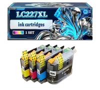 LC227XL ink cartridges Compatible for Brother DCP-J4120DW MFC-J4420DW MFC-J4620DW MFC-J4625DW Printers, With Chip Large Capacity 1400 Pages (1 Set)