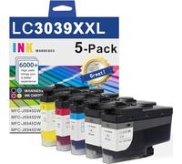 LC3039 XXL 5-Pack Ink Cartridges Ultra High-Yield Replacement for Brother