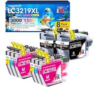 LC3219XL Ink Cartridges 8-Pack, Compatible for Brother LC3217/LC3219XL, High Yield Multipack for Brother MFC-J5330DW J5335DW J5730DW J5930DW J6530DW J6930DW J6935DW