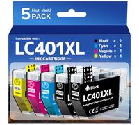 LC401XL Ink Cartridges for Brother Printer Compatible for Brother LC401 XL Ink Cartridges High Yield LC401 XL LC401 for Brother MFC-J1010DW MFC-J1012DW MFC-J1170DW MFC-J1800DW Ink Cartridges (5 Pack)