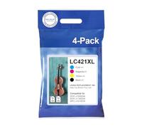 LC421XL LC-421XLVAL Ink Cartridges Value Pack for Brother LC421 LC-421XL Multipack Cartridges for Brother DCP-J1050DW DCP-J1140DW MFC-J1010DW (Black, Cyan, Magenta,)
