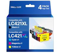 LC421XL LC-421XLVAL Ink Cartridges Value Pack for Brother LC421 LC-421XL Multipack Cartridges for Brother DCP-J1050DW DCP-J1140DW MFC-J1010DW (Black, Cyan, Magenta,)