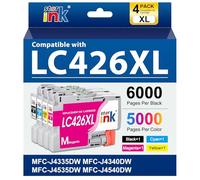 LC426XL Ink Cartridges Multipack,High Capacity 6000 Black & 5000 Colour Pages, Compatible for Brother LC426XL LC426VAL for Brother MFC-J4335DW MFC-J4340DW MFC-J4535DW MFC-J4540DW Printers