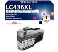 LC436XL High Capacity Toner Cartridge Compatible for Brother MFC-J4340DW MFC-J4440DW MFC-J4540DW MFC- J5855DW MFC-J5955DW MFC-J6555DW Printers, Clear and Durable,Black