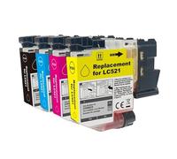 LC521 521 Compatible Inkjet Ink Cartridge For B-rother DCP J1260W J1310DW J1360DW J1460DW 1260 1310 1360 1460 Printer(LC521 1SET 4PC)