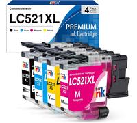 LC521 Ink Cartridges Replacement for Brother LC 521 LC521VAL Compatible with Bro