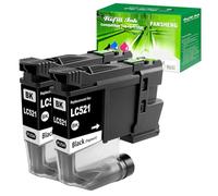 LC521 LC521VAL DCP-J1260W Ink Cartridges Compatible for Brother DCP-J1260W DCP-J1313DW DCP-J1360DW DCP-J1310DW DCP-J1460DW Printer 500 Pages (Black x 2)