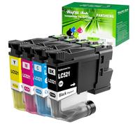 LC521 LC521VAL DCP-J1260W Ink Cartridges LC521XL Compatible for Brother DCP-J1260W DCP-J1313DW DCP-J1360DW DCP-J1310DW DCP-J1460DW Printer Multipack 500 Pages (4 Pack Black/Cyan/Magenta/Yellow)