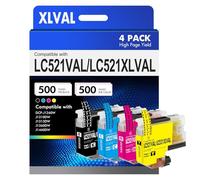 LC521 LC521VAL Ink Cartridges 4 Pack LC-521 XLVAL Ink Cartridges Multipack