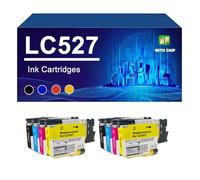 LC527 Ink Cartridges Compatible For Brother MFC-J4350DW J4550DW Printers, 1300/ 900 Pages,LC527-2 SET