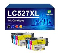 LC527XL Ink Cartridges Compatible For Brother MFC-J4350DW J4550DW Printers, Yield up to 3000/ 2000 Pages,LC527XL-2 SET