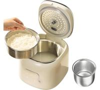 LCAIHONG Low Sugar Rice Cooker 2.5L, Electric Multi-Function Portable Steamer Cooker with Stainless Steel Inner Pot, Removable Basket, 8 Cooking Modes for Healthy Meals