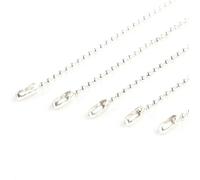 LCANALLYMS Ball chain, 100pcs Metal Hanging Chains for DIY Necklace Jewelry Making Findings 1.5mm Beads with Connectors 68cm for Tag Chain(Silver)