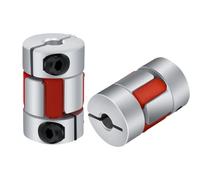 LCANALLYMS flexible elastic coupling, 1PCS Two-jaw D14L22 Star Coupler Aluminum Alloy Spider Coupling Solid Rubber Mat/6/6.35/8/10/mm for 3D Printer CNC(3x6)