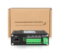 Lcantve Industrial Serial to Fiber Converter RS232 RS485 RS422 Optic Modem, Bidirectional SFP Slot Serial Over Fiber Converter, DC12~48V Power Input, -25°C ~ 75°C Operating Temperature