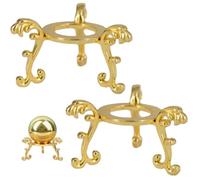 Lcarege 2Pcs Egg Stand, Sturdy Metal Egg Display Stand, Decorative Pedestal for Crystal Ball Sphere Globe Stone, Golden