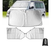 LCAUTFR Thermal Windscreen Cover for V W T5 T6, 3PCS Internal Thermal Blind Magnetic Front Window Cover for Motorhome Transporter