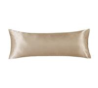 LCBD Satin Body Pillow Case for Hair and Skin, Taupe Silk Satin Body Pillowcase Cover, 20x54 Body Cooling Pillow Cover with Envelope Closure