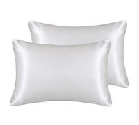 LCBD Silky Satin Toddler Pillowcases Set of 2, Super Soft Travel Pillow Covers, Small Kids Pillow Cases with Envelope Closure, 13"x 18", Ivory