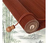 LCBDYLR Retro Bamboo Roller Blinds Customizable size, Natural Wood Window Shades Blinds Anti-UV Dustproof Decorative Curtain, Screen Partition Blind, for Indoor/Outdoor/Garden B-Maroon