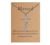 Lcbulu Faith Cross Necklace for Women - Stainless Steel Pendant Necklaces Religious Gifts for Women Christian Jewelry Gifts, Free, Stainless Steel, No Gemstone