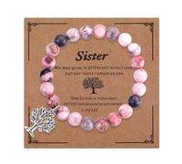 Lcbulu Sister Bracelet Gifts from Sisters - Side by Side or Miles Apart We are Sisters Connected by The Heart Bracelets for Sister, L, Metal, no gemstone