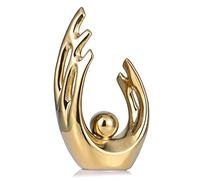 LCCCK 12" H Gold Modern Home Decor Accents, Ceramic Angel Wings Statue, Mid-Century Modern Abstract Aesthetics, Gold TV Stand Centerpiece, Desk Accessories, Kitchen Office Table Party Decor