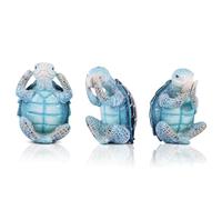 LCCCK 3 Pcs Wise Sea Turtle Figurines, No Evil Hear No Evil Speak No Evil