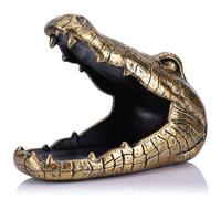LCCCK Alligator Statue Resin Candy Dish Decorative Tray Gator Decor Figurine Fun Animal Key Bowl for Home Living Room Bedroom Office Entryway Shelf Gift Trinket Container Storage Box