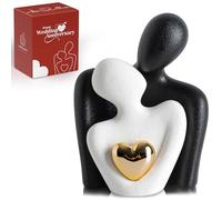 LCCCK Bedroom Decor for Couples, Knick Knacks TV Stand Decor, Porcelain Gift Couple Statue&Sculpture Romantic Anniversary Figurine Love Show, Valentine Wedding Center Dresser Decoration Mesa para TV