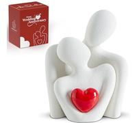 LCCCK Bedroom Decor for Couples, Knick Knacks TV Stand Decor, Porcelain Gift Couple Statue&Sculpture Romantic Anniversary Figurine Love Show, Valentine Wedding Center Dresser Decoration Mesa para TV