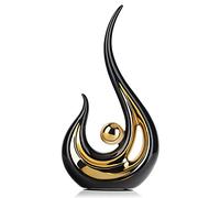 LCCCK Black and Gold Home Decor Accents, Modern Abstract Art, Ceramic Decor Statue and Sculptures, for Table Decorations, Dining Room, Living Room, Office, Centrepiece, Black Decoration