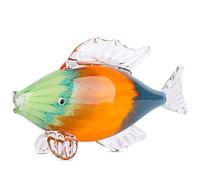 LCCCK Large Glass Fish Statue, Hand Blown Glass Sea Life Figurines, Coastal Decor for Home,Tropical Fish Ornaments Collectible Figurines, Coffee Table, Shelf, Office, Bathroom Decoration Nautical Art