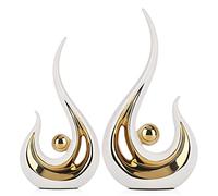 LCCCK Modern Abstract Art Home Decor Accent, Contemporary Statues Coffee Table Decor for Living Room, Table Centerpieces for Dining Room, Ceramic Sculptures and Gold Knick Knacks for TV Stand