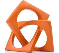 LCCCK Modern Geometric Sculpture Orange Knot Statue Decor, Home Orange Bookcase Centerpiece Jax Decorative, Geometric Tabletop Sculpture and Figurines, for Home Decor Accent Cube Decorative Ornaments