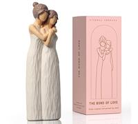 LCCCK Mother Daughter Figurines Give Mom Gifts, Mother Daughter Hugging Figurines Bride Gifts, Meaningful Sentimental Gifts for Mom, for Mother's Day Bedroom Living Room Tabletop Shelf Decor Statue