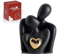 LCCCK Small Porcelain, Romantic Heart Statue for Couple and Love Figurines Ornaments for Wedding, Engagement Shelf Decor, Bedroom, Home, or Living Room Ornament