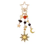 LCCHOLV 1Pcs Sun Moon Star Keychains for Bag Charms, Y2k Aesthetic Accessories, Key Chain For Handbags, Beaded Gemstone Charm for Purses, Women Backpack Cute Purse Charms for Bags