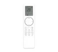 LCD AC Remote Control White Handset, Battery-Ready Setup, Clear Buttons for Temperature, Mode, Fan Speed, Swing, Sleep, Timer, and Light Replacement Ac Remote Lcd Climate Controller Clear Display Home