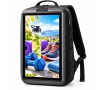 Lcd Advertising Backpack,Mobile Advertising Billboard,Scheduled Play | Strap/Handle/Lock, 21.5 Ips, Mp4/Jpg, 400nit, 160°, Usb/Wifi/Hdmi/Sched, Ip65, 12v 2/32gb, Rc/Chrgr/Cable/Man
