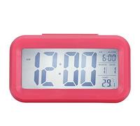 LCD Alarm Clock, Durable Electronic Clock, Using Ultra-Quiet Scanning Movement, Wide Viewing Angle for Home Car Office Gifts (Pink)
