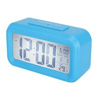 LCD Alarm Clock, Durable Electronic Clock, Using Ultra-Quiet Scanning Movement, Wide Viewing Angle for Home Car Office Gifts (Blue)