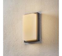 LCD Babett LED outdoor wall light, stainless steel, glass, sensor