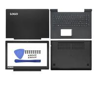 LCD Back Cover Front Bezel Hinges Palmrest Keyboard Bottom Case For Laptop Compatible With 700-15 700-15ISK E520-15IKB Models(WITHKEYBOARDABCD)